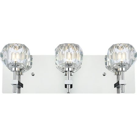 

Elegant Lighting 3509W18C Graham Chrome & Clear 3-Light Bathroom Wall Vanity Light