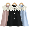 thumbnail image 2 of LYMAYTER Robe Décontractée pour Tout-Petits Fille, Robe à Grand Col avec Grand Nœud, Sans Manches, Ligne A, Robe de Fête, 1-7 Ans, 2 of 8