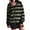 Green, variant on Zip Up Hoodie Women's Autumn And Winter Oversized Loose Striped Casual Zipper Drawstring Sweater Jacket Hoodies For Women White