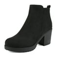 thumbnail image 3 of BURUDANI Women's Fashion Low Heel Chunky Ankle Boots Winter Casual Party BootsBlack Size 9, 3 of 4