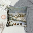 thumbnail image 2 of Orinice Dog Sled Graphic Decorative Cotton Linen Throw Pillow Cover Winter Style for Home Bedroom Living Room Sofa, 1PC 12x12in, 2 of 5