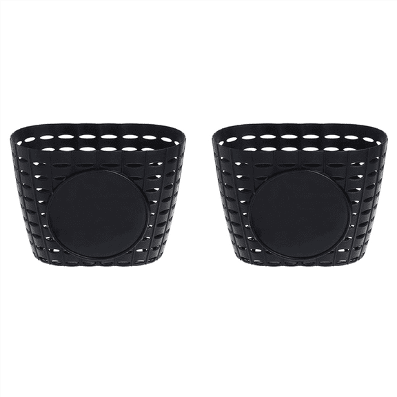 2X Kids Bicycle Basket, Children Plastic Front Handlebar Bike Basket for Storage, Black