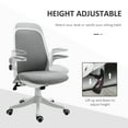 thumbnail image 4 of Vinsetto Chaise de Bureau Chaise de Bureau en Tissu avec Accoudoirs Relevables Siège Pivotant Gris, 4 of 10