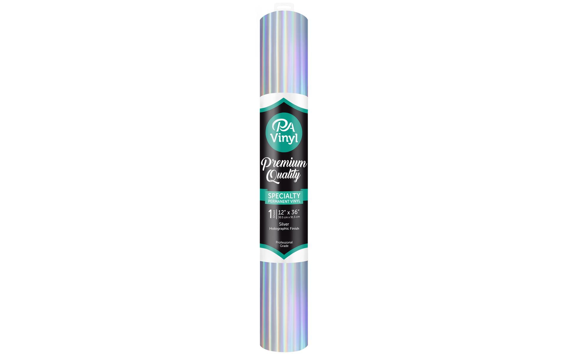 PA Vinyl 12"x 36" Roll Permanent Adhesive Holographic Silver Walmart