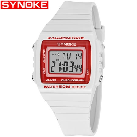 SYNOKE 9708 Sport Watch Fashion Watch LED Digital Alarm Luminous Stopwatch Timing Waterproof Sport