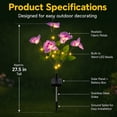 thumbnail image 2 of Rirool Solar Orchid Flower Garden Stake Lights, 7 Heads Warm White Solar Lights Outdoor Waterproof, Decorative Lights for Yard Lawn Patio Pathway, Purple 2 Pack, 2 of 8
