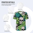 thumbnail image 4 of Balery Skull and Palm Leaves Baseball Jersey for Men Casual Button Down Shirts Short Sleeve Active Team Sports Uniform-Large, 4 of 9