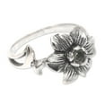 thumbnail image 3 of NOVICA Artisan Handmade Blue Topaz Cocktail Ring Flowermotif .925 Sterling Silver Indonesia Birthstone Floral Gemstone 'Melancholy Flower', 3 of 6