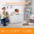 thumbnail image 4 of SONGMY Gray Cat Litter Box House, Wooden Multi-Use Double Door Cat Cozy Washing, Enclosed Litter Box Furniture with Removable Roof, 4 of 10