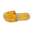 thumbnail image 2 of Women's Summer New Casual Flat Flat Big Flowers To Wear Flat Beach Slippers Sandals for Women 2025 Yellow 38, 2 of 8