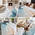 thumbnail image 6 of 8x10 Area Rugs, Teal Beige Non-Skid Rubber Backing Large Rectangle Rugs - Living Room Bedroom Home Office, Modern Oil Painting Art Coastal Indoor Floor Mat Carpets Washable Rug, 6 of 9