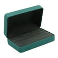 thumbnail image 2 of yuksok Jewelry Case PU Leather Trendy Showcase Tray Jewelry Box for Women Ear Studs Green, 2 of 9