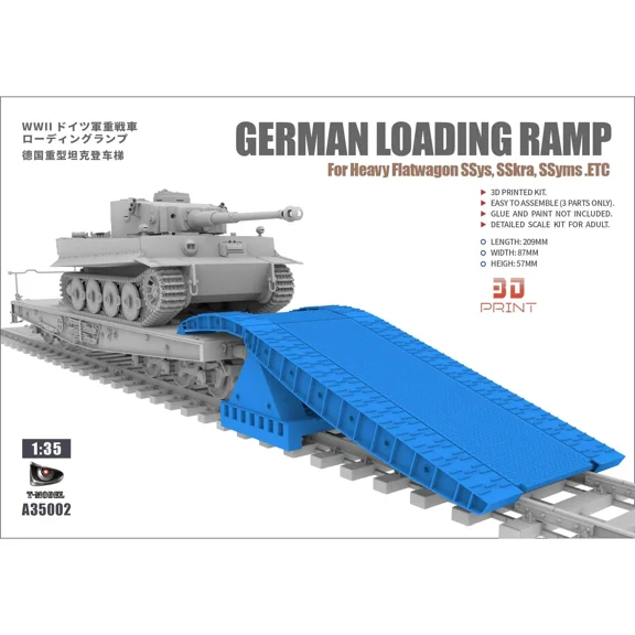 T-MODEL A35002 1/35 GERMAN LOADING RAMP For Heavy Flatwagon SSys SSkra SSymS.ETC