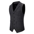 thumbnail image 3 of Aueoeo Men's Formal Dress Vests Casual Summer Beach Suit Vests Business Slim Fits Waistcoat Herringbone Party Vests, 3 of 8
