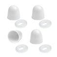 thumbnail image 2 of Universal Toilet Bolt Caps, Round Plastic Push-On Toilet Bowl Bolt Caps Covers, with Extra Washers for Easy installation, White, 4 Pcs, 2 of 9