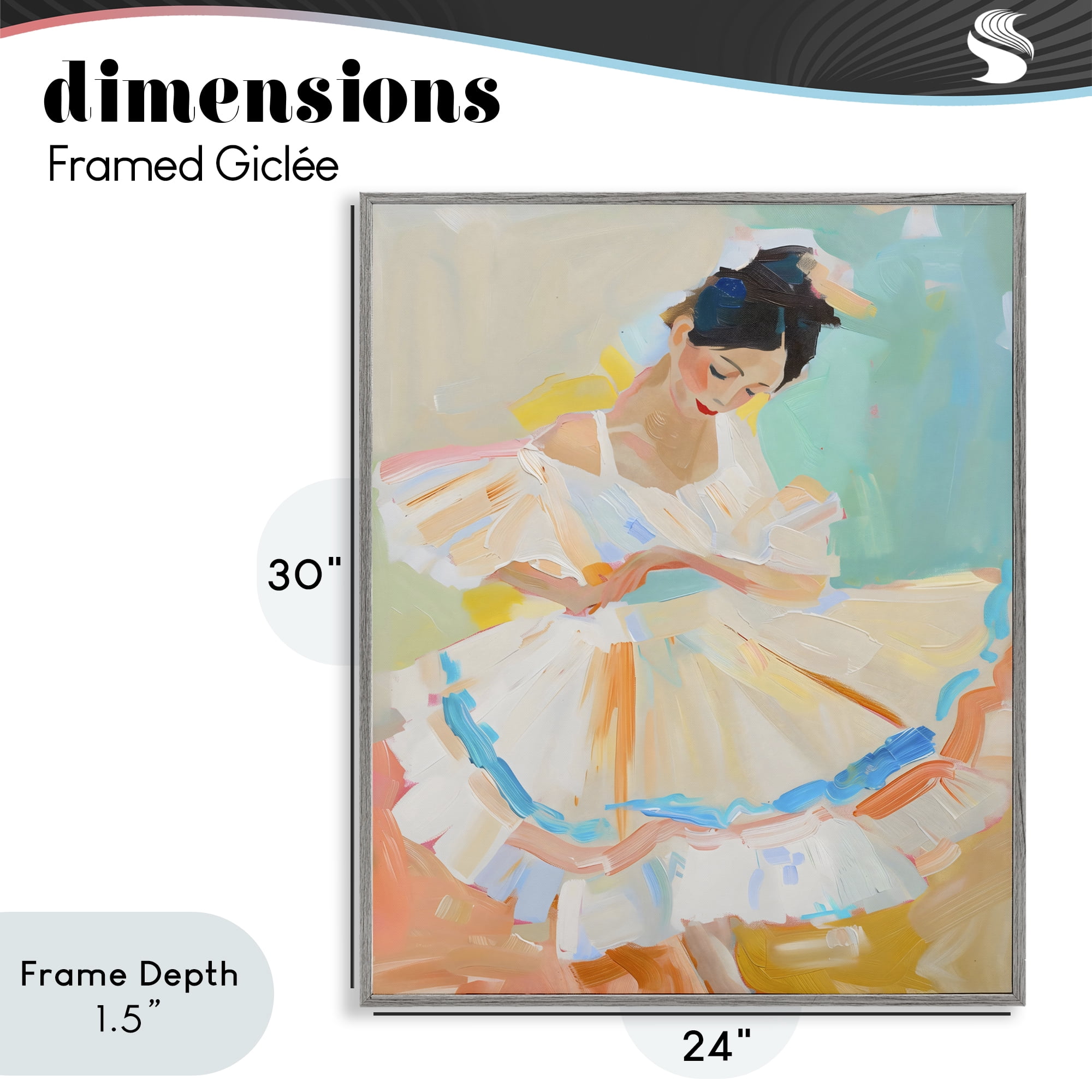 Stupell Industries Dancer with Flowing Dress Gray Framed Giclee Art, design by The Prints Vibe