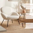 thumbnail image 5 of Modern Accent Chair, Upholstered Sherpa Reading Armchair Teddy Fabric with Metal legs for Living Room,Bedroom, 5 of 13