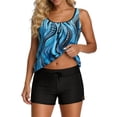 thumbnail image 2 of Trajes de baño para mujer, Trajes de baño para mujer, Traje de baño bikini de tirantes sin espalda de color liso para mujer, Conjunto de bikini con bloques de color y hombros descubiertos, Traje de ba, 2 of 4