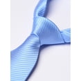 thumbnail image 4 of Light Blue Striped Solid Color 3.15" Necktie Men's Formal Shirt Accessories Trendy Fashion Hand Knotted 8CM Tie, 4 of 8