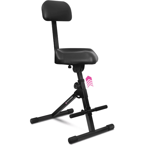 Restored Liquid Stands Guitar Stool Adjustable Stool - Musician Drum Throne with Backrest - Guitar Seat Drum Seat, Musician Chair, Guitar Chair for Adults, Kids, Drummer, and Guitarist (Refurbished)