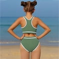 thumbnail image 6 of Girls Swim Suits 10-12 Toddler Baby Girls Swimsuit Two Piece Solid Color Stripe Swimwear Summer Beach Bikini Bathing Suit, 6 of 9