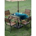 thumbnail image 4 of Outdoor Tablecloth with Umbrella Hole for Patio/Picnic/Party/Camping, Light Blue Ocean Waves Waterproof Table Cloth Square Cover Washable, Summer Beach Coastal Abstract (54"x 54"), 4 of 8