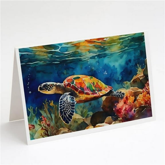 Loggerhead Sea Turtle Greeting Cards Pack of 8 7 in x 5 in