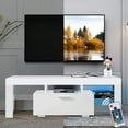 thumbnail image 3 of Sesslife White TV Stand for 55 inch TV, Modern High Glossy Television Stands with 16 Colors LED Light, TV Cabinet Console Table, Living Room TV Buffet Cabinet with Storage, 3 of 10