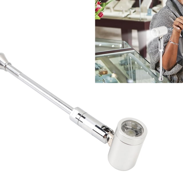 Projecteur de Bijoux Debout LED 180 Rotatif Mini USB pour Vitrine de Cabinet pour Collections Uvres d'Art Commodes Maison Restaurants Cafés