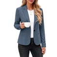 thumbnail image 6 of Husipze Women's Work Office Blazer Stretch Slim Fit Lapel Collar Long Sleeve Crop Suit Blazer Open Front Blazer Jacket with Pockets Navy S, 6 of 8