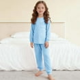 thumbnail image 6 of Fesfesfes Kids Solid Color Long Sleeve Top and Pants Set Casual Comfortable Outfit for Boys Girls Age 5 to 14 Years Soft Everyday Wear Matching 2 Piece Coordinated Clothes(Light Blue,9-10 Years), 6 of 9