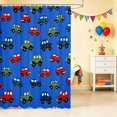 thumbnail image 2 of Erosebridal Cartoon Car Shower Curtain 72Wx84L, Automobile Bathroom Shower Curtain, Light Blue, 2 of 5