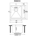 thumbnail image 2 of Ruvati 15 x 20 inch Marine Grade T-316 Workstation Topmount RV Boat Outdoor Sink Stainless Steel - 15" X 20", 2 of 7