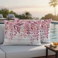 thumbnail image 6 of Outdoor Waterproof Pillow Covers Pink Leaves on Retro Wood Grain Decorative Throw Pillow Protectors,Pillowcase Cushion Cases for Patio Sofa Garden Couch,20x12in,Pack of 2, 6 of 14