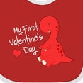 thumbnail image 4 of Inktastic My First Valentine's Day Red Dinosaur with a Heart Boys or Girls Baby Bib, 4 of 4
