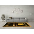 thumbnail image 3 of Ahgly Company Machine Washable Indoor Square Oriental Yellow Modern Area Rugs, 4' Square, 3 of 4