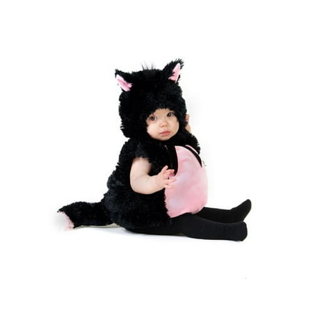 Kids Black Kitty Fuzzy Jumpsuit Halloween Costume