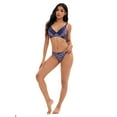 thumbnail image 5 of Unique Bargains Women's 2 Pcs Lingerie Set Floral Mesh Lace Bra and Panty Sets B 38 Blue, 5 of 6