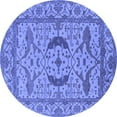 thumbnail image 1 of Ahgly Company Indoor Round Oriental Blue Industrial Area Rugs, 4' Round, 1 of 4
