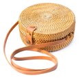 thumbnail image 4 of NOKIO Ladies' Chic Shoulder Bag, Female Trendy Shoulder Bag, Women'S Casual Sling Bag, Crossbody Bag With Hidden Pockets Circle Handwoven Bali Round Retro Rattan Straw Beach Bag Crossbody, 4 of 9
