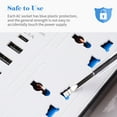 thumbnail image 4 of Graflsoa Parasurtenseur à 6 Prises avec 3 Ports USB et 1 Type‐C, Cordon d'Extension de 6 Pi, Blanc, Conception Compacte, Caractéristiques de Sécurité, Capacité de 2200 W, Options de Prise EU/US/UK, 4 of 7