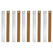 Stainless Steel Ruler Cork Backed, 10Pcs 12 Inch Straight Edge Ruler Non-Slip Cork Backing with Inch and Centimeter Scale for Office Engineering Drawing
