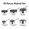 thumbnail image 4 of Juego de ollas y sartenes SNOWCLAD antiadherentes, 10 piezas de utensilios de cocina híbridos de acero inoxidable, sartenes antiadherentes, cacerolas, sartenes y ollas, sartén de cocina sin PFOA, comp, 4 of 5