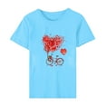 thumbnail image 5 of ICHUANYI Womens Valentine's Day Love Print Short Sleeve T-shirt Top Short Sleeve Crew Neck Top Shirt, 5 of 5