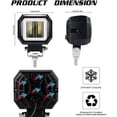 thumbnail image 4 of Barra de luz LED de 3 pulgadas 9-36V 80W 10000LM 6000K Proyector DRL Ojos de ángel Luz de conducción LED Todoterreno Cápsulas de luz LED para camiones Coche SUV 4x4 Motocicletas Paquete de, 4 of 5