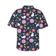 thumbnail image 3 of Goofa Floral Rabbit Hawaiian Shirt for Men, Unisex Summer Beach Casual Short Sleeve Button Down Shirts,Aloha Tropical Floral print shirt-Small, 3 of 9
