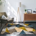 thumbnail image 1 of Geometric Pattern Area Rug | Modern Channeled Design Floor Mat for Living Room Bedroom Dining Room | Soft Microfiber Low Pile Washable Rug with Non-Slip Backing for Home Decor, 1 of 2