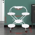 thumbnail image 4 of Miumaeov 6 Pots Modern Metal Plant Stand Heart Shape Flower Holder Shelf Movable with Wheel Flower Pot Stand for Patio Garden Living Room Corner Balcony Bedroom (White), 4 of 7