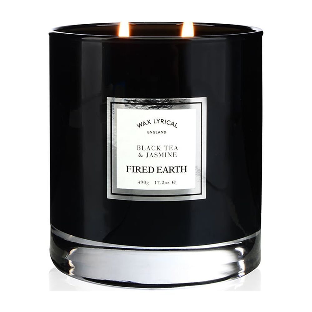 Wax Lyrical  Fired Earth Collection  Black Tea and Jasmine Large Twin Wick Scented Glass Candles Burns Up to 75 Hours  Made in England - image 2 of 3