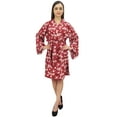 thumbnail image 4 of Bimba Women Cotton Poplin Floral Printed Kimono Robe Bridesmaid Cover Up - 4, 4 of 4
